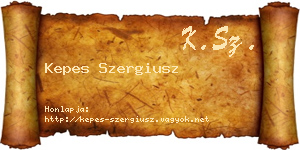 Kepes Szergiusz névjegykártya
